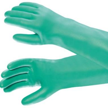 Handske Solvex str XL med Velourisering Nitril Grøn,12 par x 2 stk/pk