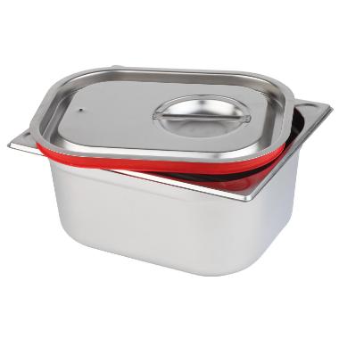 Låg 1/3 GN 32.5x17.6x3 cm Rustfri stål Rustfri stål/Silikone til Kantine 1/3 GN,stk