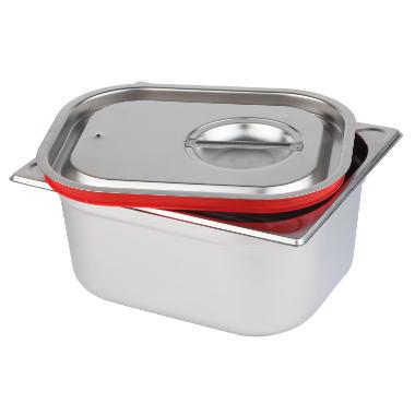 Låg 1/4 GN 26.4x16.2x2 cm Rustfri stål/Silikone til Kantine 1/4 GN,stk
