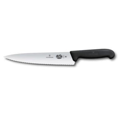 Kokkekniv Victorinox 22 cm Bølgeskær med Fibrox greb Sort,stk