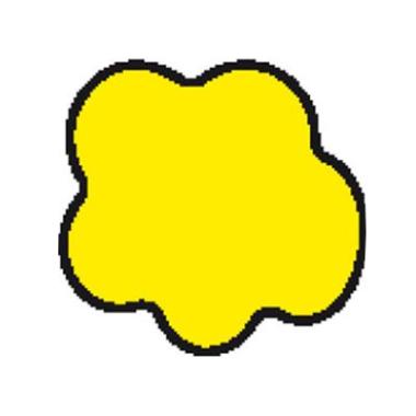 Etiket 48x45 mm Stor Sky Permanent Lim til påtryk Gul/Sort,1000 stk/rl