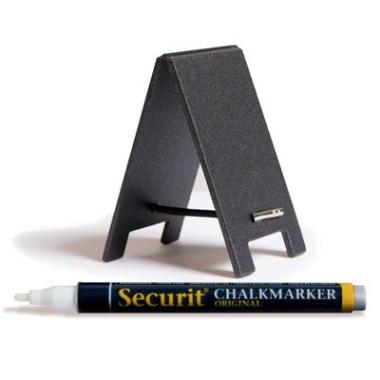 Skilt Securit Mini dobbelsidet sandwich 17x5x0.3 cm med Hvid tuschpen Sort,5 stk/ps