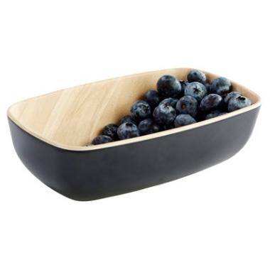 Skål Frida 0.5 ltr 17.6x10.8x5.5 cm Melamin Sort/Trælook,stk