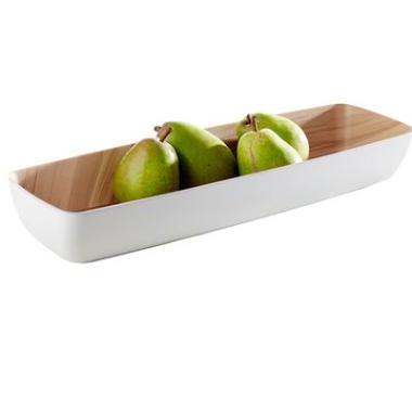 Skål Frida 3.65 ltr 53x16.2x7.5 cm Melamin Hvid/Trælook,stk