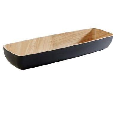 Skål Frida 3.65 ltr 53x16.2x7.5 cm Melamin Sort/Trælook,stk