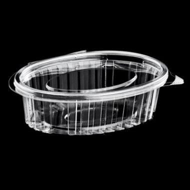 Plastbæger Catersource 150 ml 112x145x26 mm Oval Hængslet låg RPET Klar,100 stk/ps