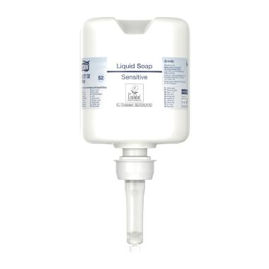 Sæbe Tork Flydende Sensitiv S2 Premium 475ml Ecolabel uden Farve/Parfume,8 fl x 475 ml/krt