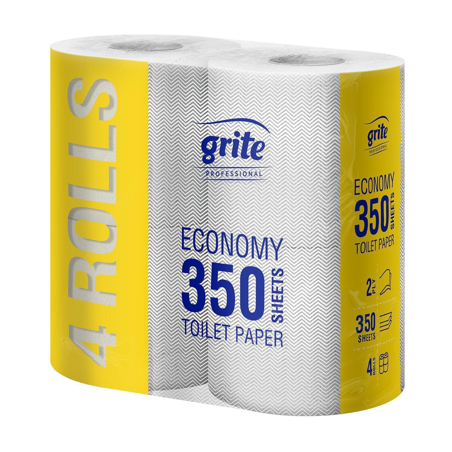 Toiletpapir Grite 2-lag Ø11cm L38.5mxB9.6cm Genbrug Hvid,14 pk x 4 rl/krt