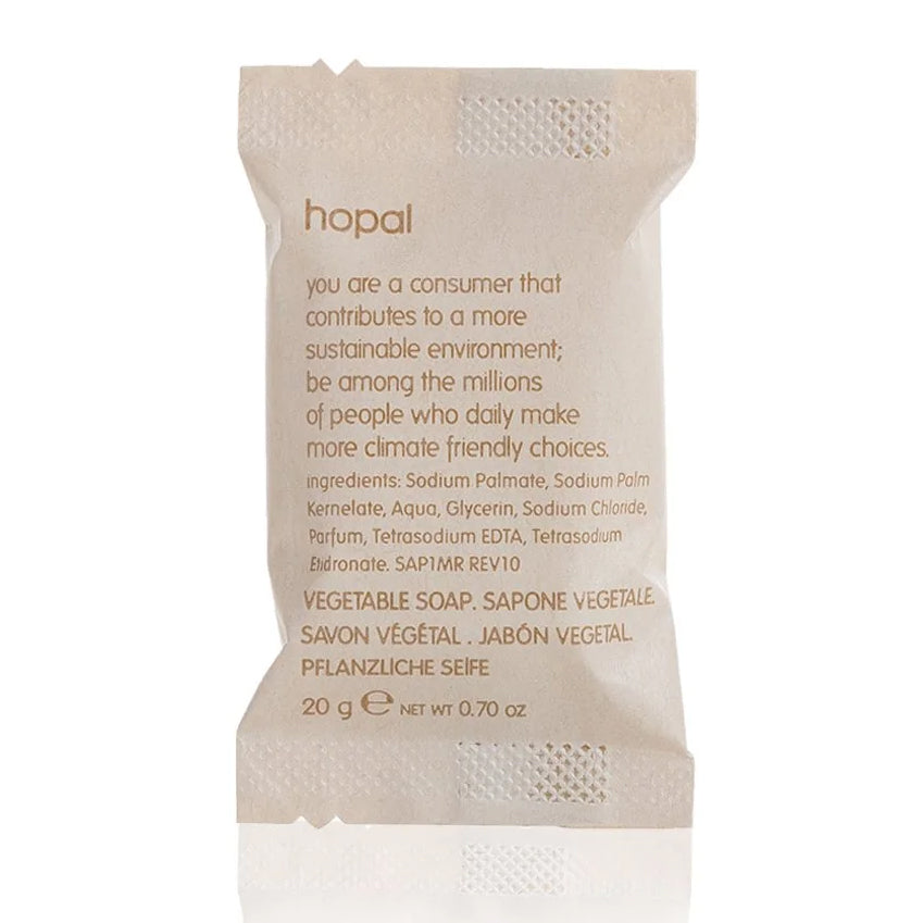 Håndsæbe Fast HOPAL Firkantet Flowpack Svanemærket 20 gr,300 stk/krt