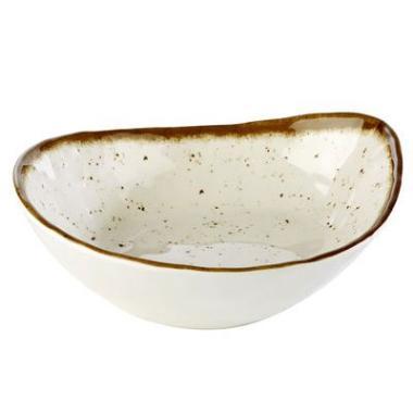 Skål Stoneart 60 cl 23x19x6.5 cm Melamin Hvid/Brun stenlook,stk