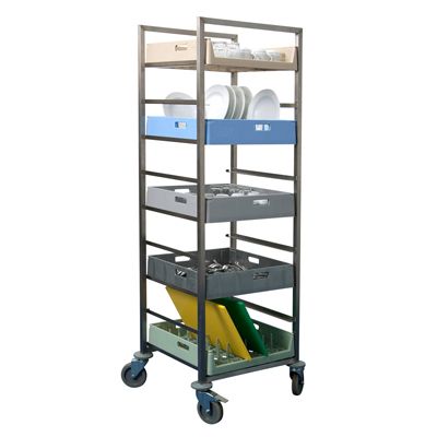 Stikvogn 9 stik 57x50.5x166.5 cm Rustfri stål til Opvaskekurve,stk