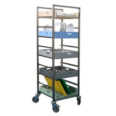 Stikvogn 9 stik 57x50.5x166.5 cm Rustfri stål til Opvaskekurve,stk
