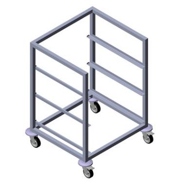 Stikvogn 3 stik 64x57.5x81 cm Rustfri stål til Opvaskekurve,stk
