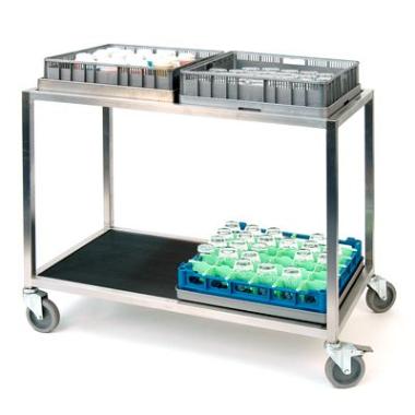 Rullebord 109x58x89 cm 2 hylder med Kant Rustfri stål,stk