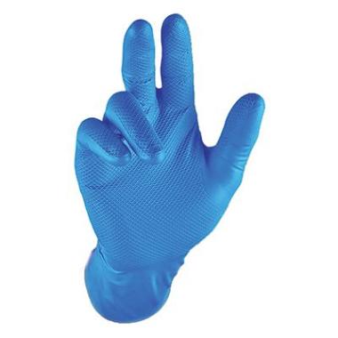 Handske Keep Safe Grippaz str L uden Velourisering Nitril AQL 1.5 Blå,24 stk/pk