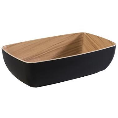Skål Frida 1.8 ltr 26.5x16.2x7.5 cm Melamin Sort/Trælook,stk