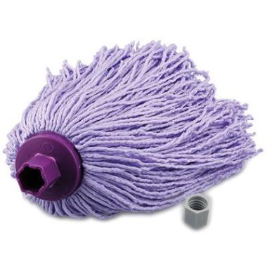 Mopgarn/Rundmoppe Mini Mery Micro 200g Microfiber m. Sekskantet gevind Lilla Våd,1 stk