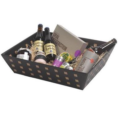 Gavekurv 445x345x115 mm Stor Sort med Kvadrater,1 stk