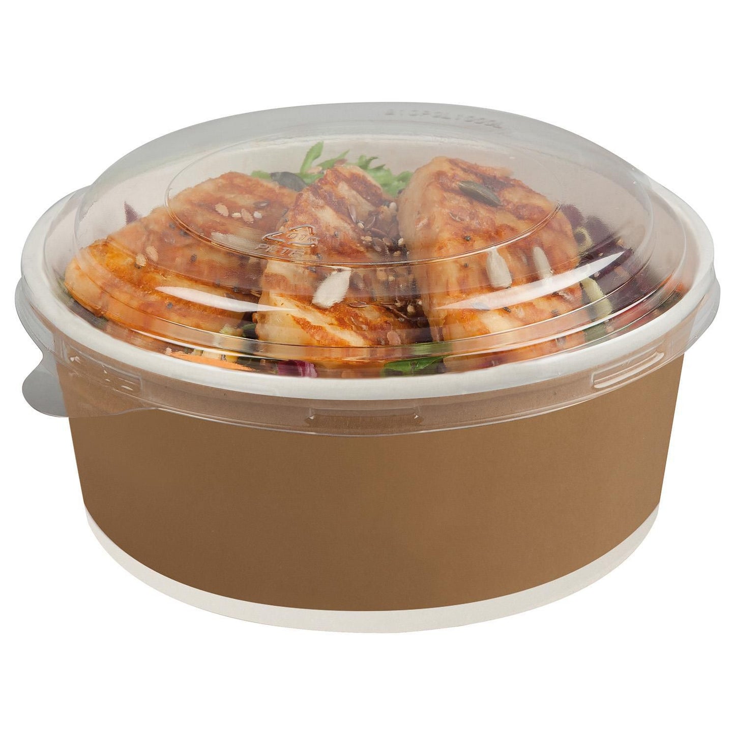 Bowle 700ml L145xB125xH66mm Kraft/PE-Belagt RPET med låg Brun/Hvid,150 stk/krt