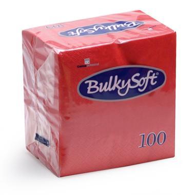 Serviet Bulkysoft 24x24 cm 2-lag Rød,100 stk/pk