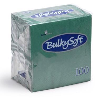 Serviet Bulkysoft 24x24 cm 2-lag Grøn,100 stk/pk