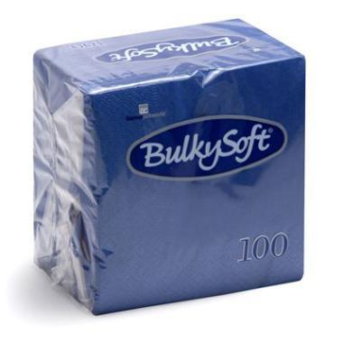 Serviet Bulkysoft 24x24 cm 2-lag Blå,100 stk/pk
