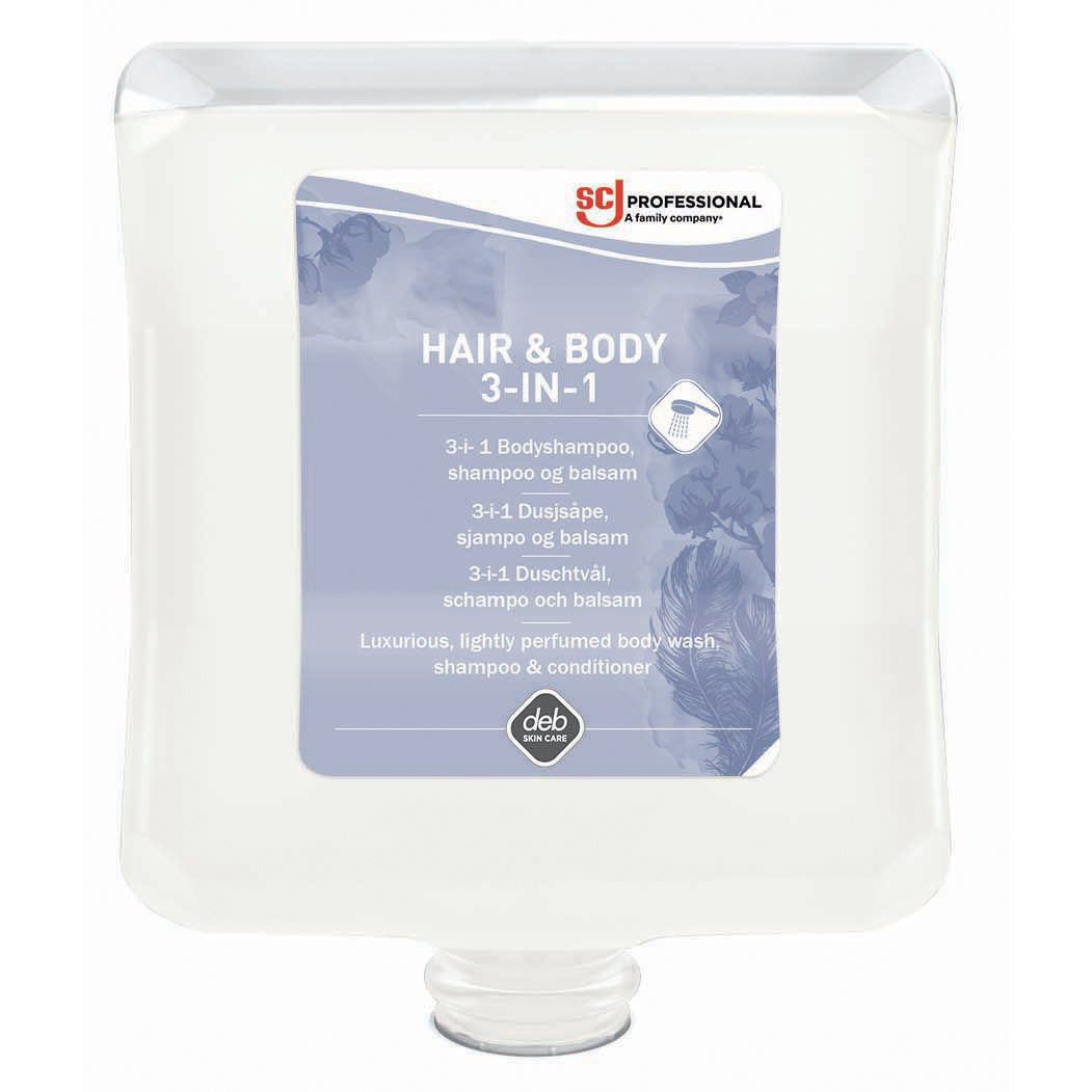 Cremesæbe Refresh Luxury 3i1 Hair and Body med Balsam/Parfume t dispenser 2 ltr,4 fl x 2 ltr/krt