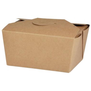 Takeaway æske 600 ml 113/130x90/112x65 mm FSC-mærket Karton med biocoating Brun,8 ps x 50 stk/krt