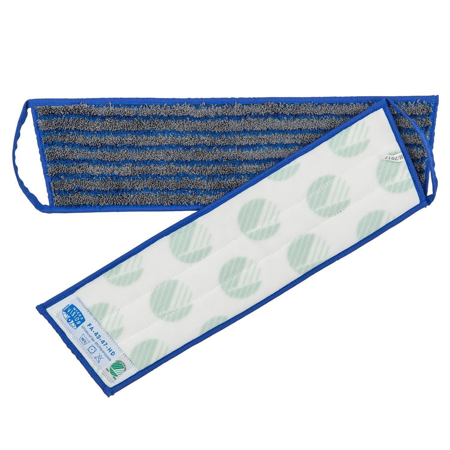 Moppe Velcro Mikro Vision Mop Heavy Duty 40cm Microfiber Svanemærket Grå/Blå Våd,5 stk/pk
