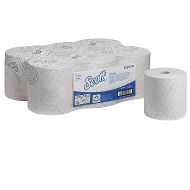 Håndklæderulle Scott Essential 1-lag 19.8 cm x350 m Hvid,6 rl/krt