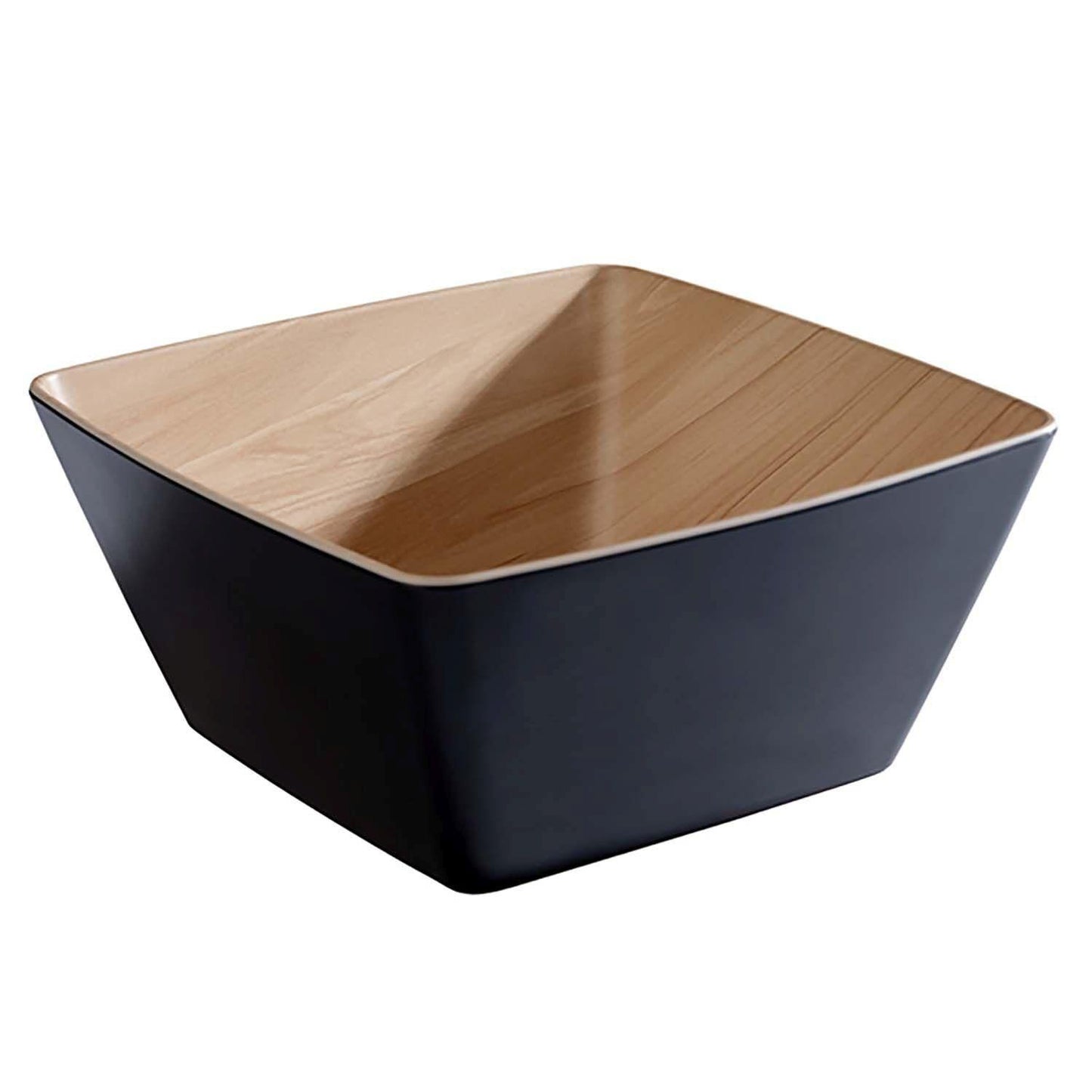 Skål Frida 3.5 ltr 25x25x12 cm Melamin Sort/Trælook,stk