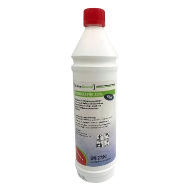 Eddikesyre 32% Prime Source REN til afkalkning 1 ltr,1 Ltr/fl