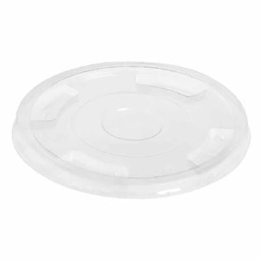 Plastlåg Ø96 mm Flad uden Hul Bionedbrydelig PLA Klar,1200 stk/krt