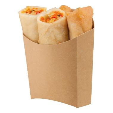 Pommes frites æske/strips  81/70x49/43x107/71 mm Karton Brun/Hvid,1000 stk/krt