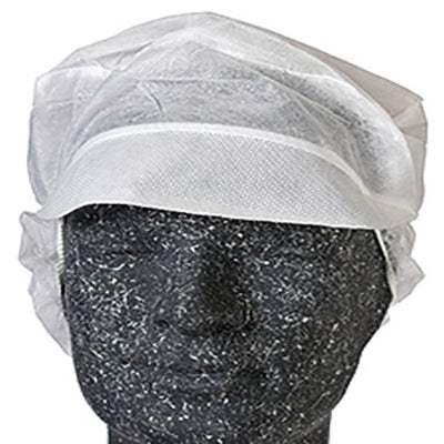 Hygiejnehat Snood cap str XL med Skygge/Hårpose Hvid,100 stk/pk