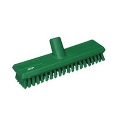 Gulvskrubbe stiv med vandgennemløb grøn,stk