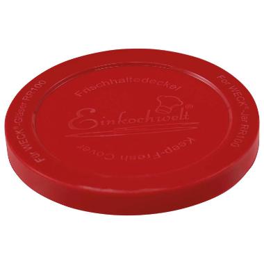 Låg Weck Ø10.8 cm til Patentglas. Silikone Rød,stk