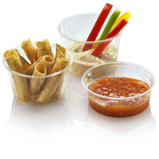 Dressingbæger 120 ml Ø70x48 mm PLA Bionedbrydelig Klar,100 stk/ps