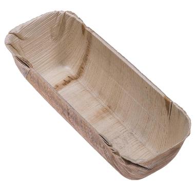 Skål 185x85x45 mm Firkant Bionedbrydelig Palmeblad,12 pk x 25 stk/krt