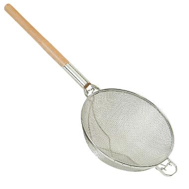 Trådsigte Ø30 cm Svær kvalitet Fortinnet/Træhåndtag,stk