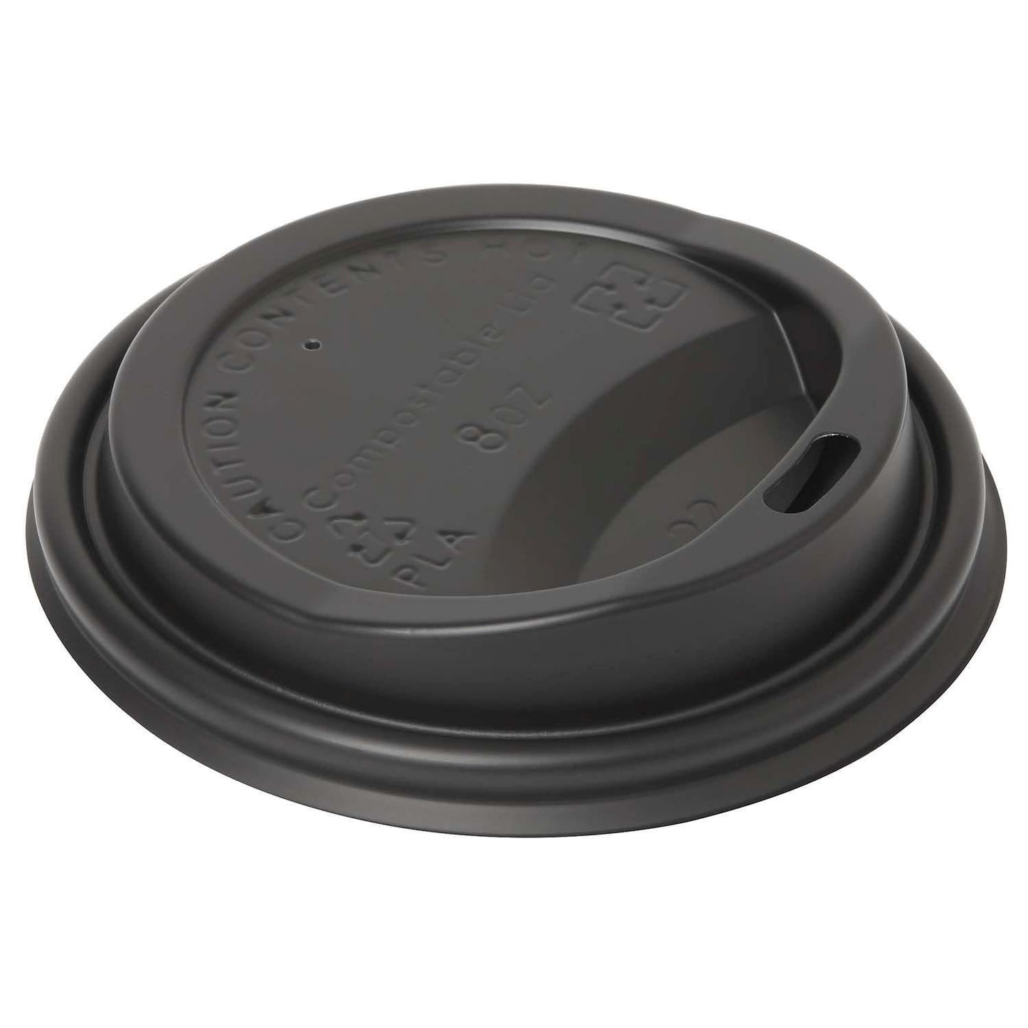 Drikkelåg CPLA Ø80xH17mm Til Kaffebæger Sort,20 pk x 40 stk/krt