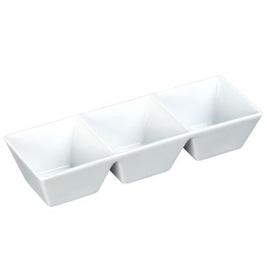 Skål 3-i-1 180x60x35 mm Porcelæn Hvid,6 stk/pk