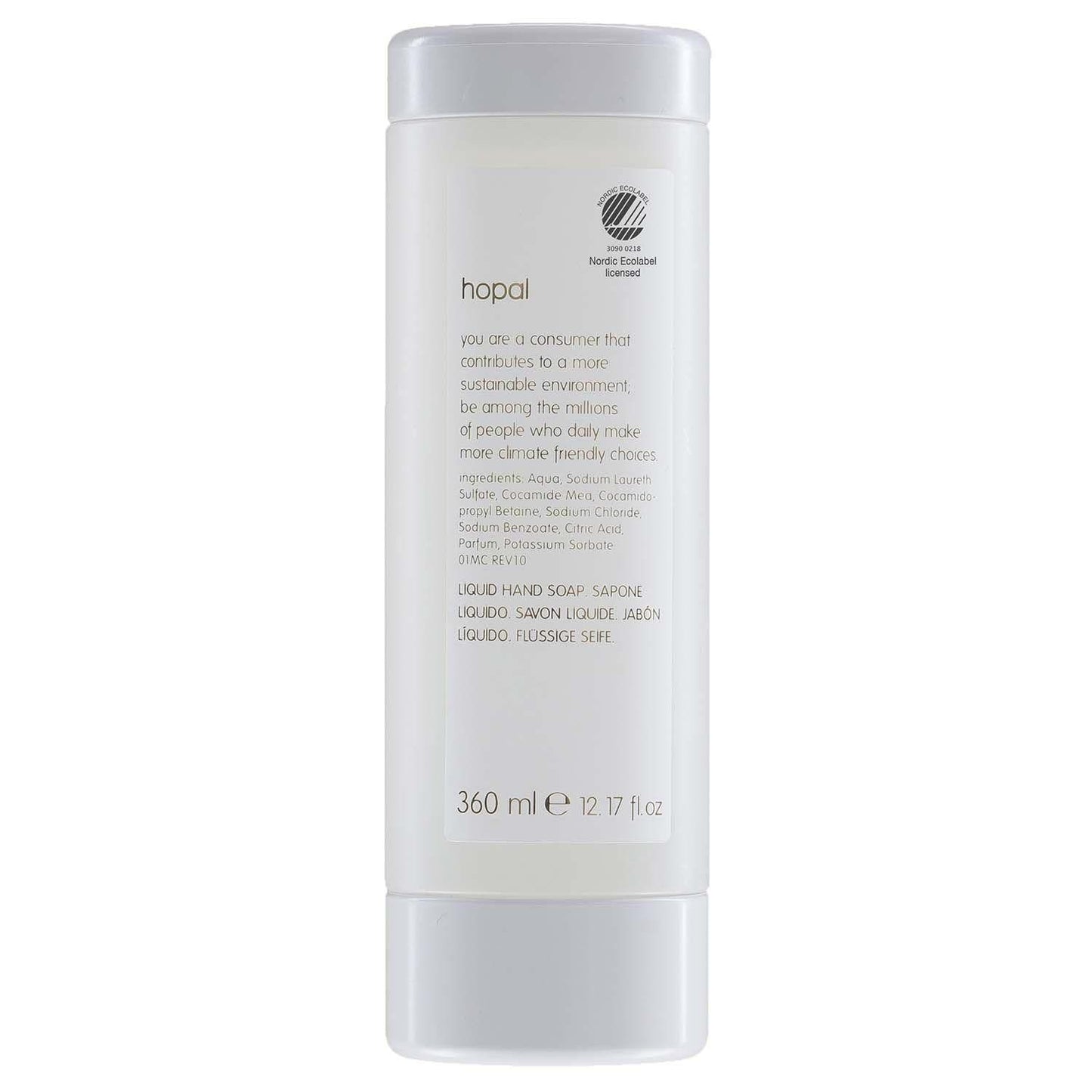 Håndsæbe Hopal Liquid Hand Soap 360ml Svanemærket med parfume til Cysoap disp,18 fl x 360 ml/krt