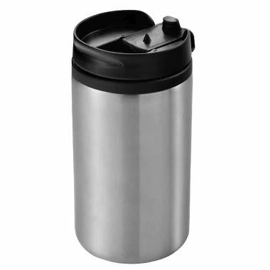 Termokrus 300 ml Ø73x144 mm Dobbeltvægget Plastlåg Rustfri stål Sort,48 stk/krt