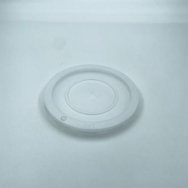 Plastlåg Ø105 mm Flad med Kryds PS Transparent til Papbæger 80 cl 32 oz,10 ps x 100 stk/krt