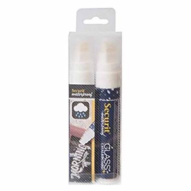 Tuschpen 2 stk Securit tyk 7-15 mm Vandfast Hvid,2 stk/pk