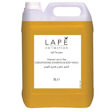 Håndsæbe Flydende LAPE Oriental Lemon Tea Hair & Body med Parfume 5 ltr orange,2 dnk x 5 ltr/krt