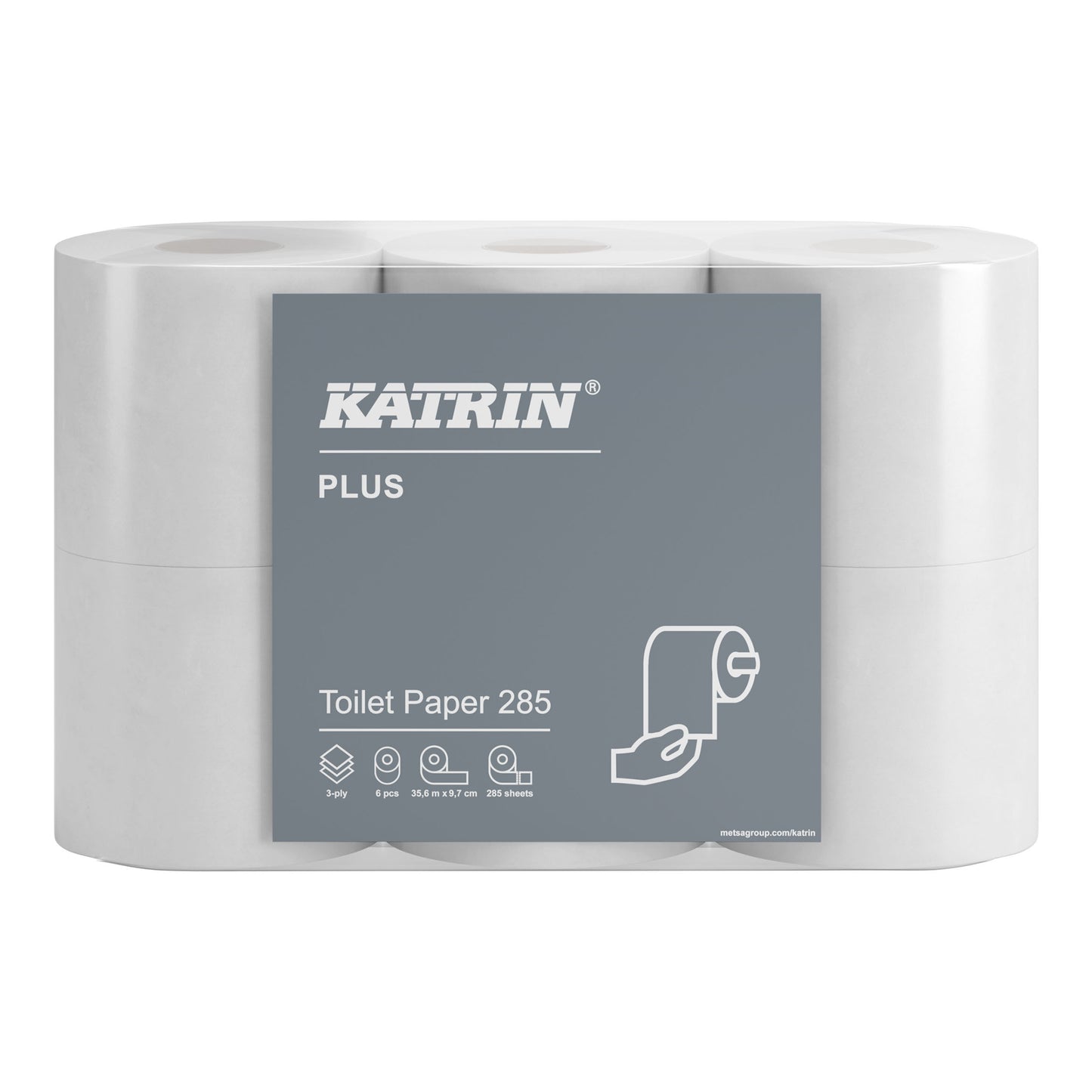 Toiletpapir Katrin Plus 3-lag 35.6 m Nyfiber,7 pk x 6 rl/krt