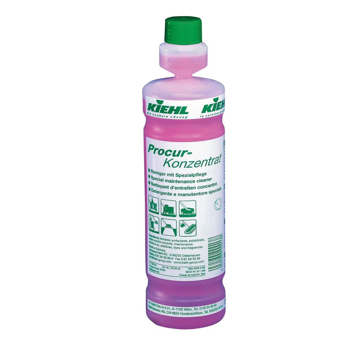 Vaskepleje Procur-Konzentrat 1ltr med Farve/Parfume uden Voks Skridsikker Rød,6 fl x 1 ltr/krt
