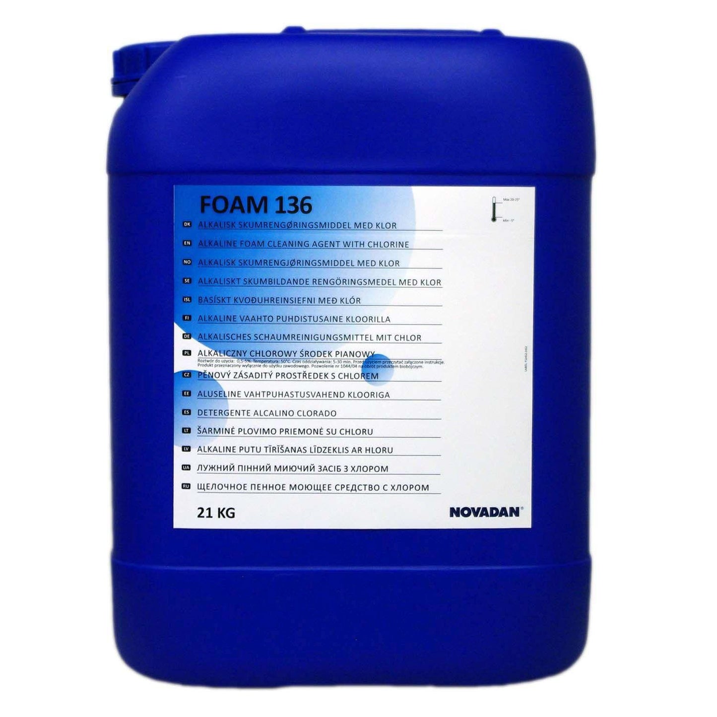 Skumrengøring Foam 136 Alkalisk med Klor Allround 21 kg,21 kg/dnk